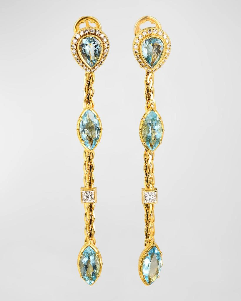 Konstantino 18K Aquamarine and Diamond Earrings