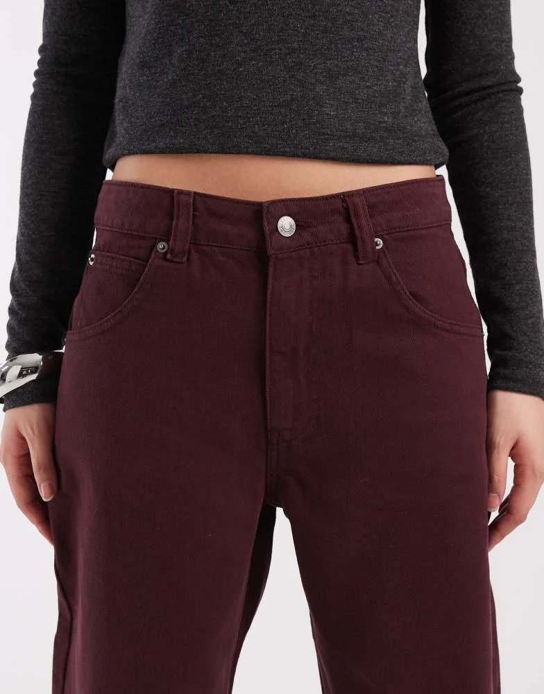 ASOS ASOS DESIGN low rise baggy jeans in burgundy 5