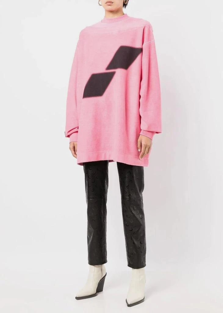 WE11DONE WE11DONE Pink Oversized Boat Neck T-Shirt 3