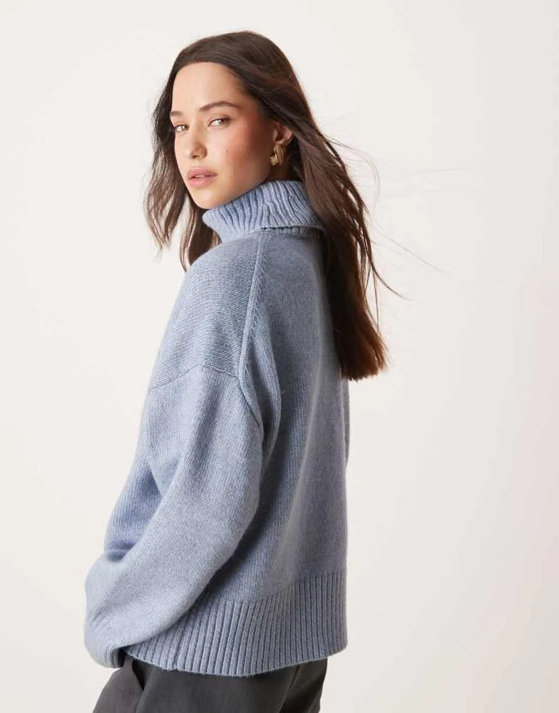 Nobody's Child Nobody's Child roll neck jumper in blue 3