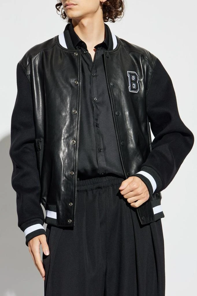 Balmain Balmain Varsity Leather Bomber Jacket 2