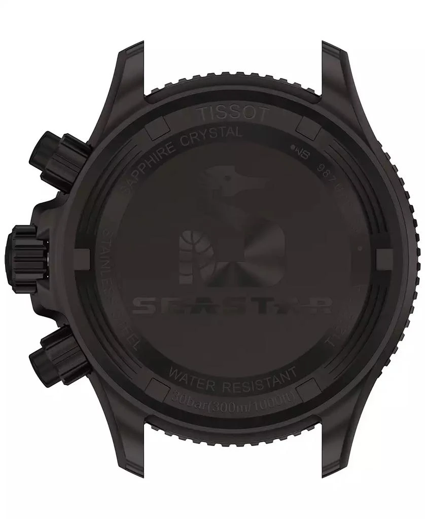 Tissot Men's Swiss Chronograph Seastar 1000 Black-Tone Stainless Steel Bracelet Watch 38mm 2