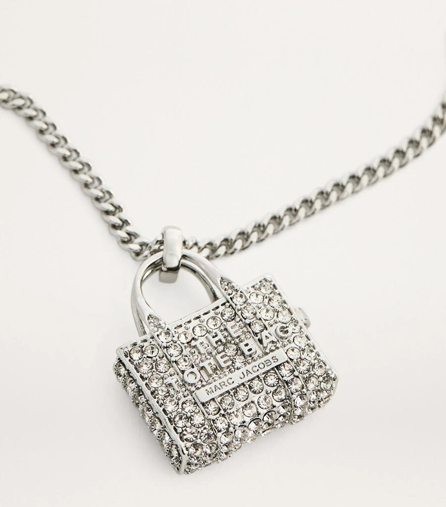 Marc Jacobs Silver-Plated The Pavé Tote Bag Pendant Necklace 5