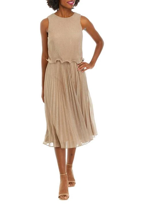 Gabby Skye Occasion Skye Occasion Womens Sleeveless Ruffle Hem Shimmer A Line Dress 1