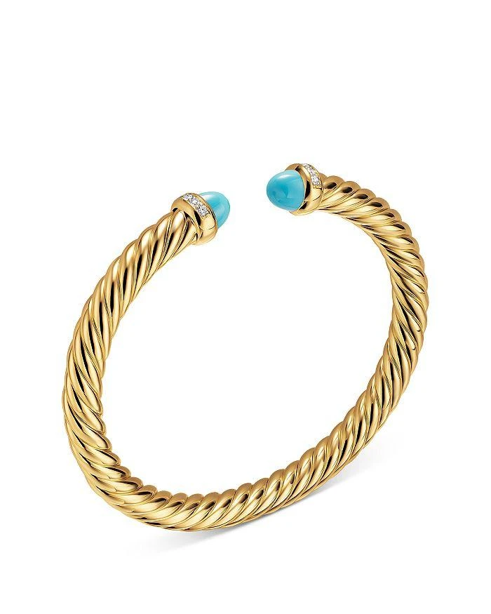 David Yurman Cablespira® Flex Bracelet in 18K Yellow Gold with Gemstones and Diamonds, 6mm 3