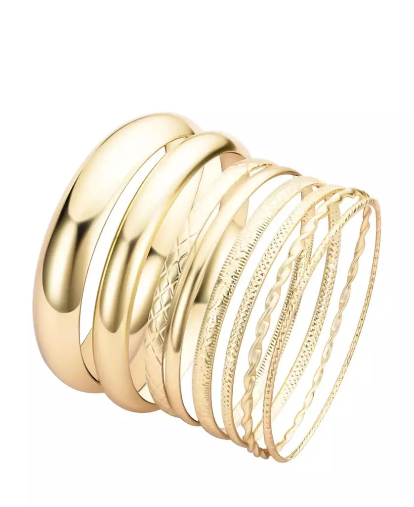 ADORNIA Gold 8-Bangle Set