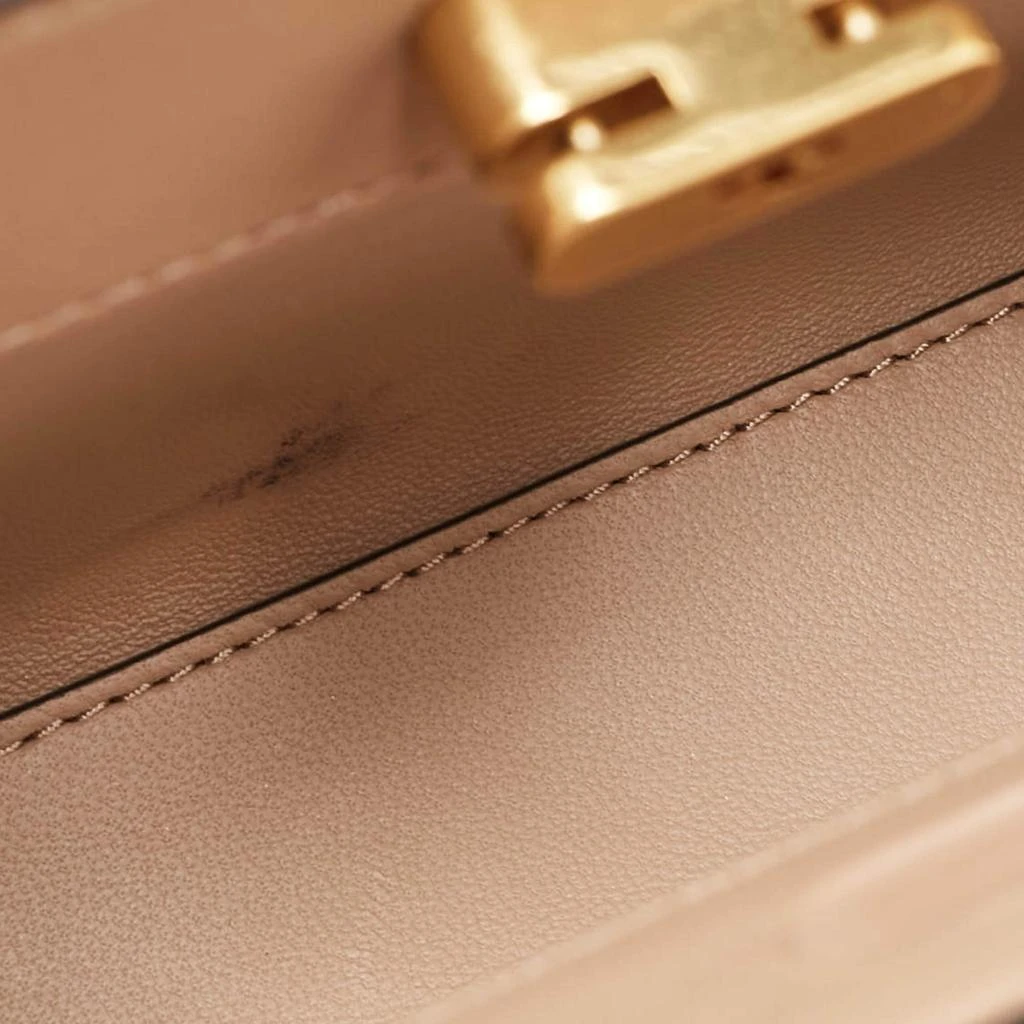 Tory Burch Tory Burch Beige Croc Embossed Leather Petite Lee Radziwill Top Handle Bag 9