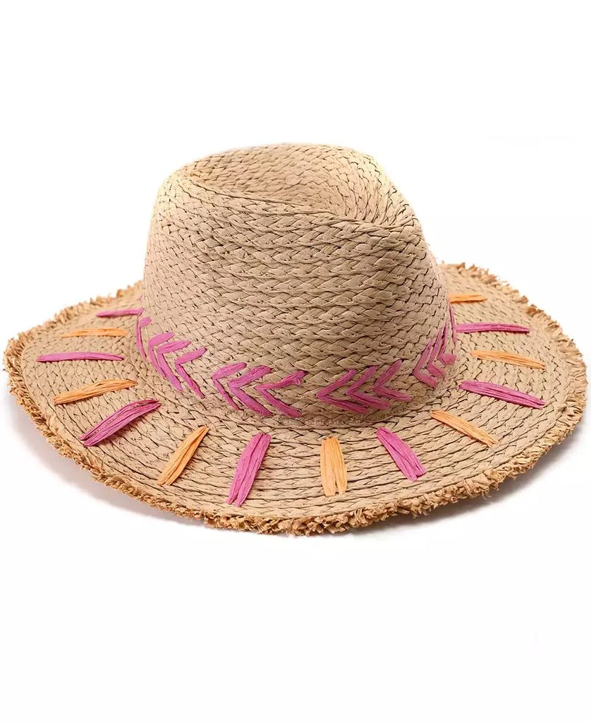 Vince Camuto Embroidered Straw Panama Hat 1