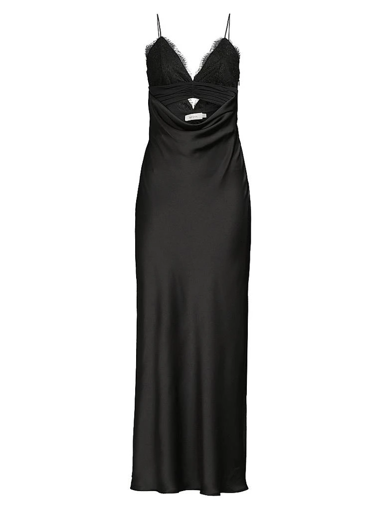 Misha Maxxy Satin Slip Cut-Out Maxi Dress 1