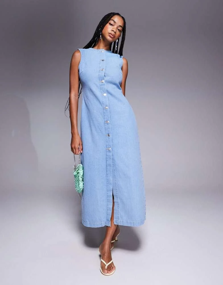 drop waist blue maxi dress ASTR the Label | Amalina Drop-Waist Maxi Dress in Blue