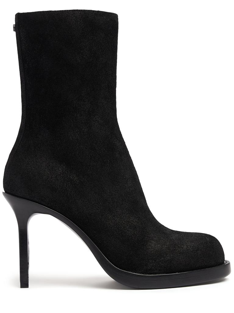 Ann Demeulemeester Suede LISA Ankle Boots with Curved Heel