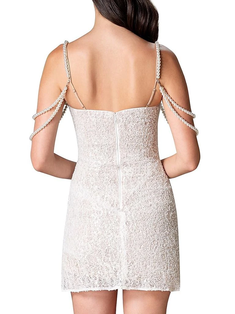 Dress The Population Farrah Imitation Pearl-Embellished Sequined Minidress 5