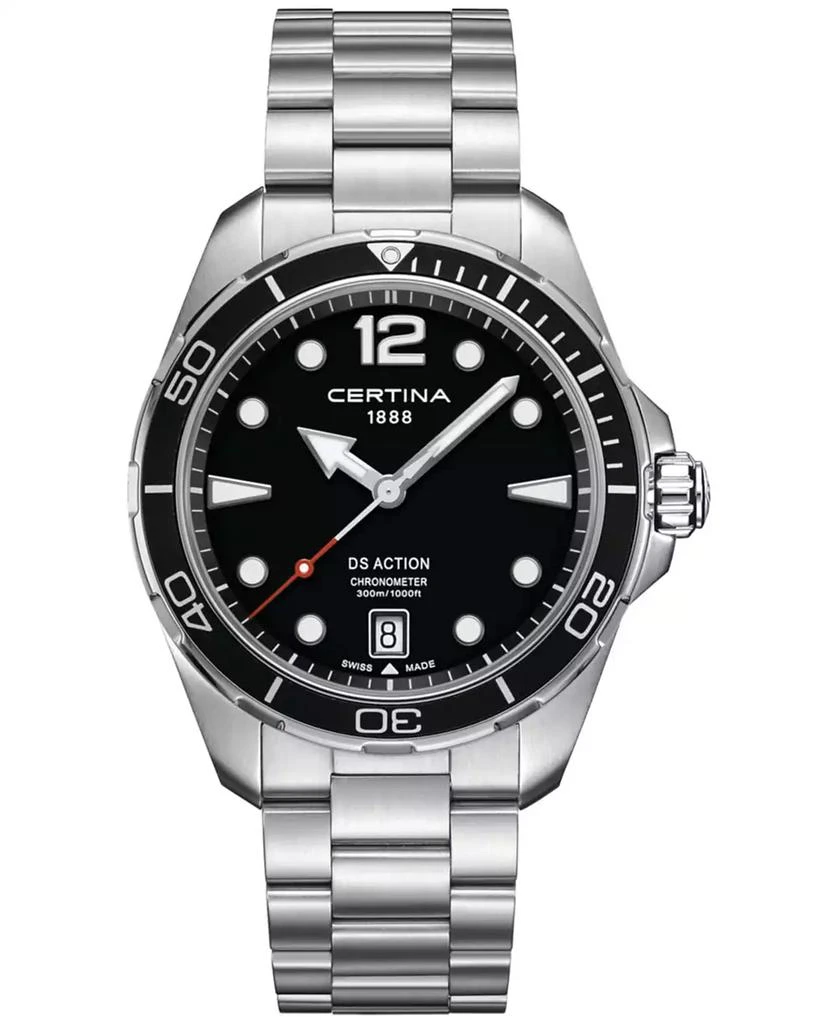 Certina Men's Swiss DS Action Stainless Steel Bracelet Watch 43mm 1