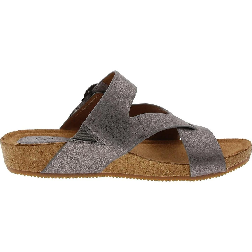 Eurosoft by Sofft Gladis Womens Toe Loop Faux Leather Slide Sandals 2