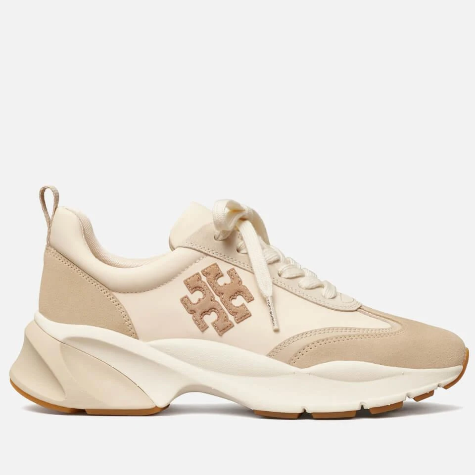 Tory Burch TORY BURCH GOOD LUCK SUEDE-TRIMMED NYLON RUNNING-STYLE TRAINERS 1