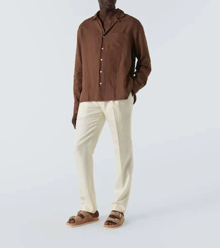 Thom Sweeney Wool, silk, and linen tapered pants 2