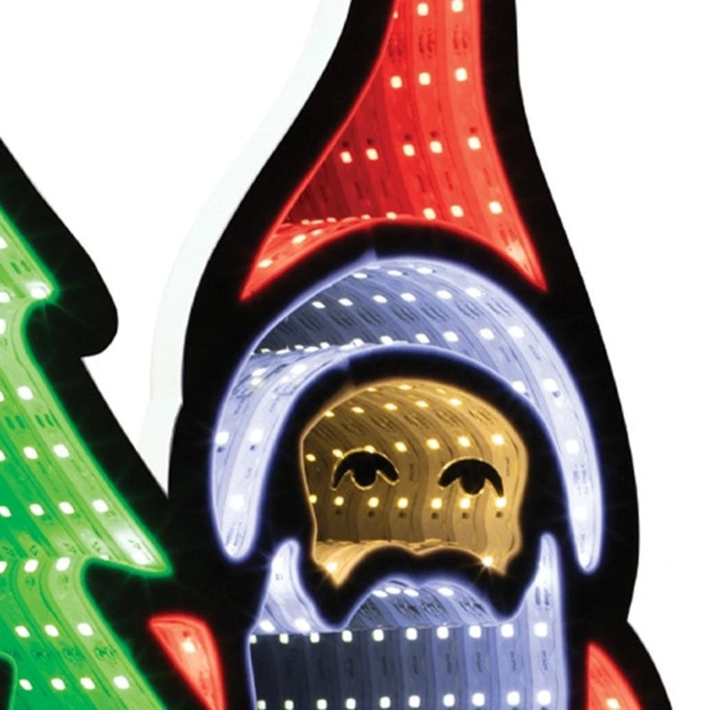 Hivvago 25" Red White And Green Acrylic Christmas Santa Tabletop Sign with LED 3