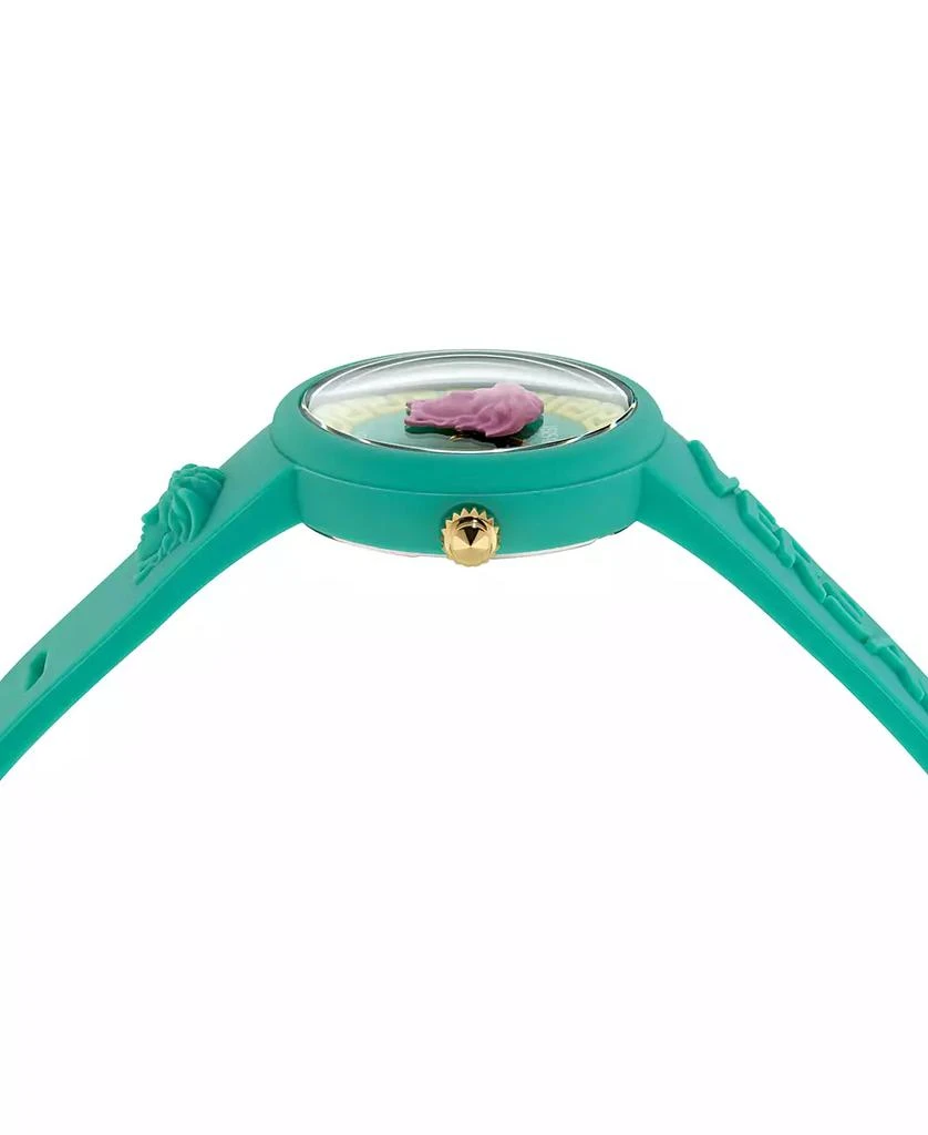 Versace Kids Medusa Pop Teal Silicone Strap Watch 32mm 2