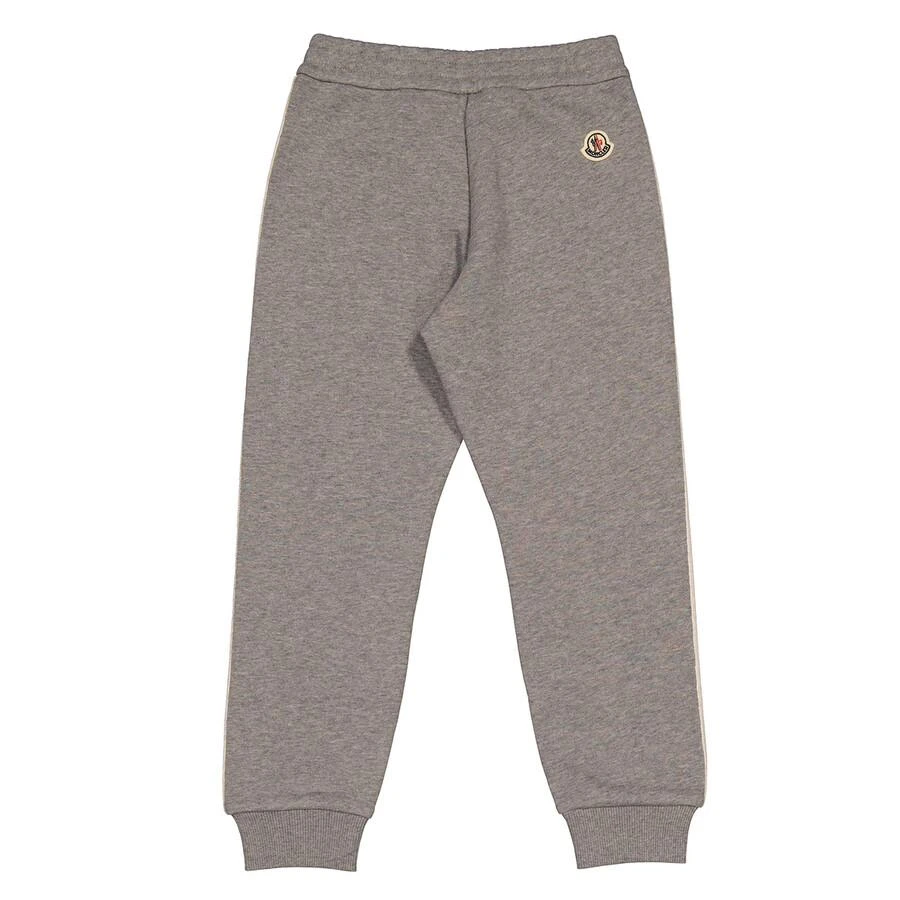 Moncler Boys Light Grey Logo Stripe Cotton Joggers 2