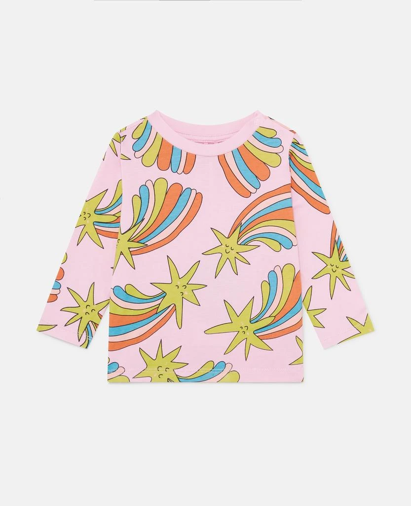 Stella McCartney Stella McCartney - Shooting Stars Long-Sleeved T-Shirt, Woman, Pink multicolour, Size: 18m 1