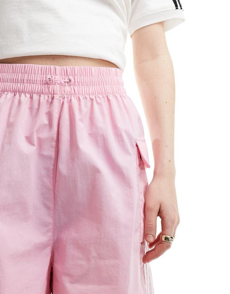 adidas Originals adidas Originals three stripe cargos shorts in pink 4