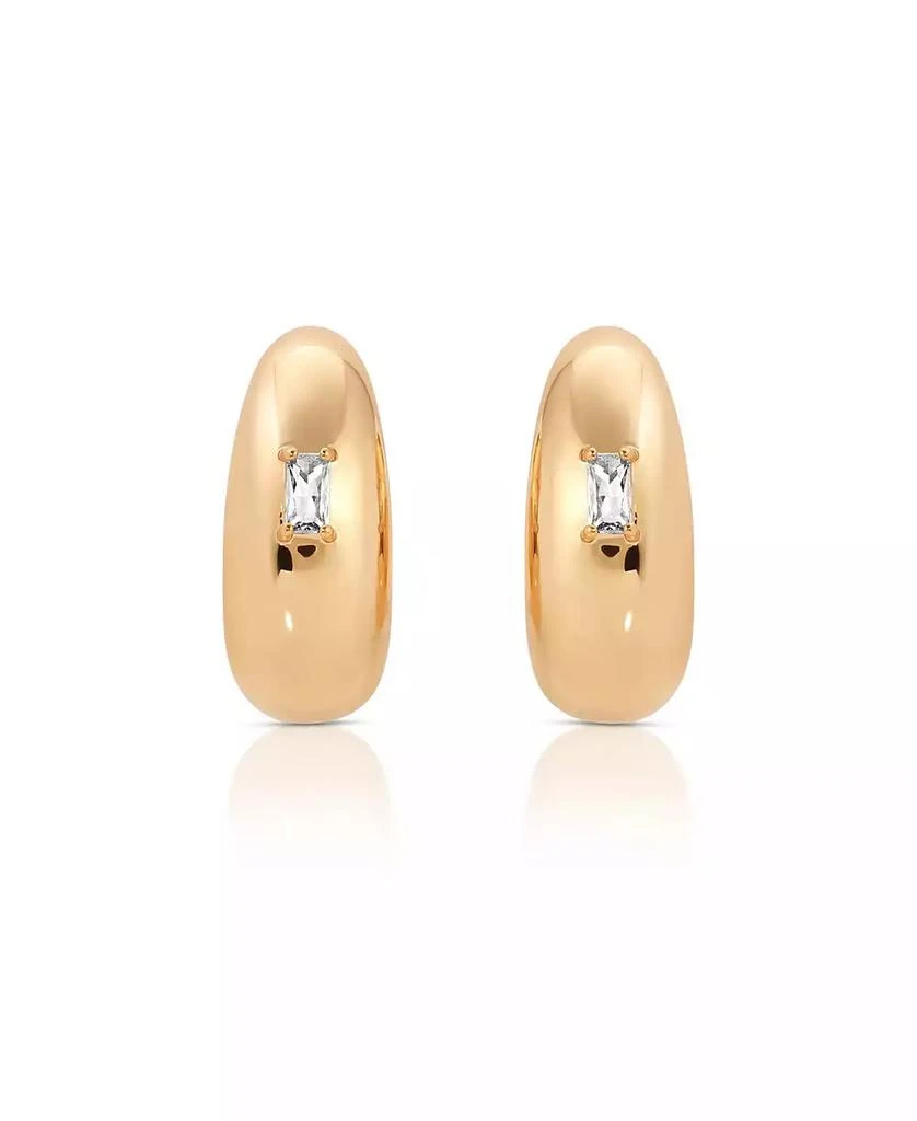 Ettika Jewelry Oval Dome Baguette Hoop Earrings 3