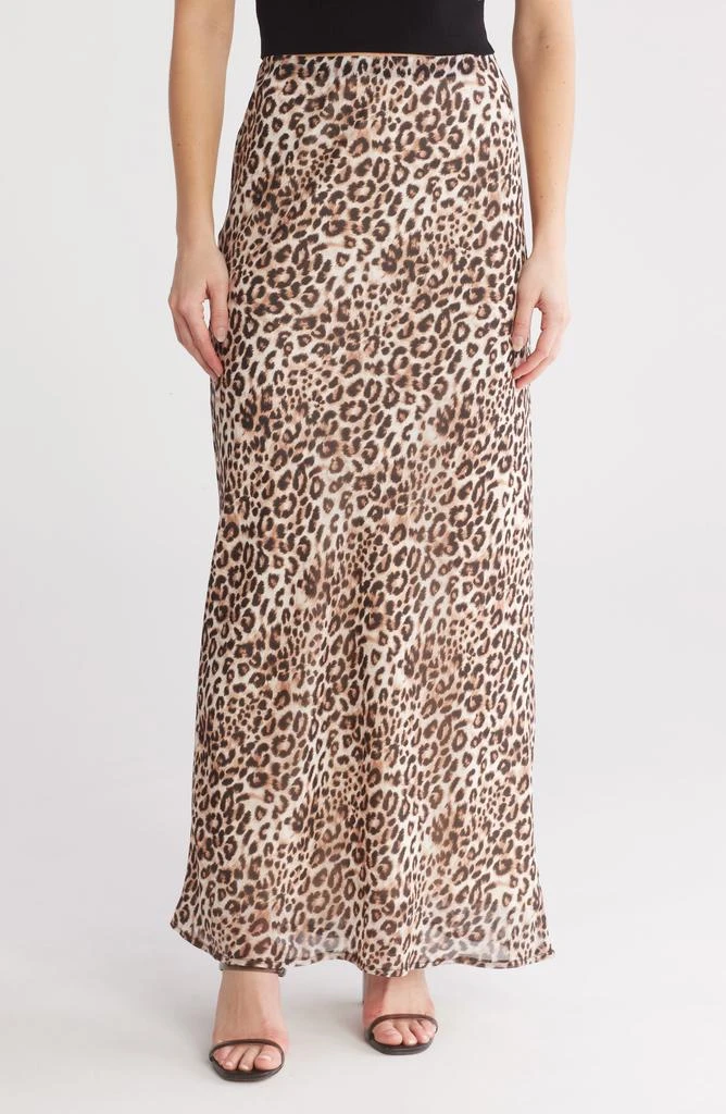 Wayf Leopard Print Slip Skirt 1