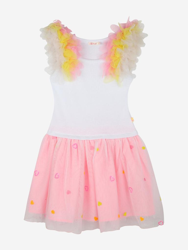 Billieblush Girls Tulle and Sequin Dress in White