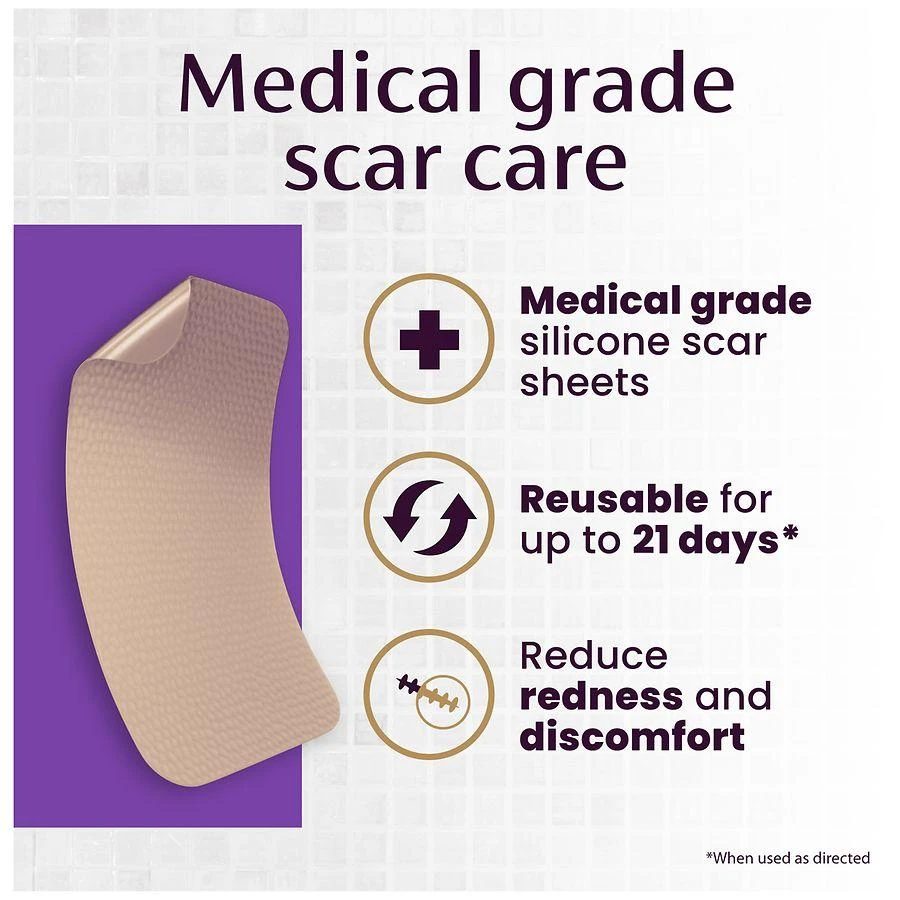 Mederma Medical Grade Silicone Scar Sheets, Improves Appearance of Old & New Scars Small 3