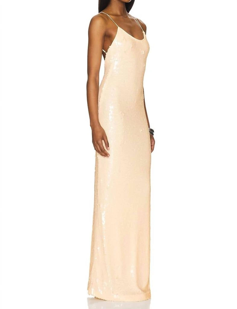 Lovers + Friends Rachel Sequined Maxi Gown In Neutral 2