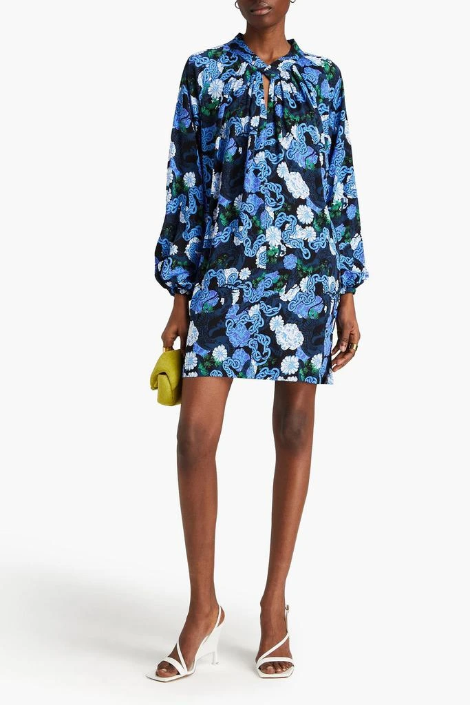 Diane von Furstenberg Silka cutout printed crepe mini dress 2