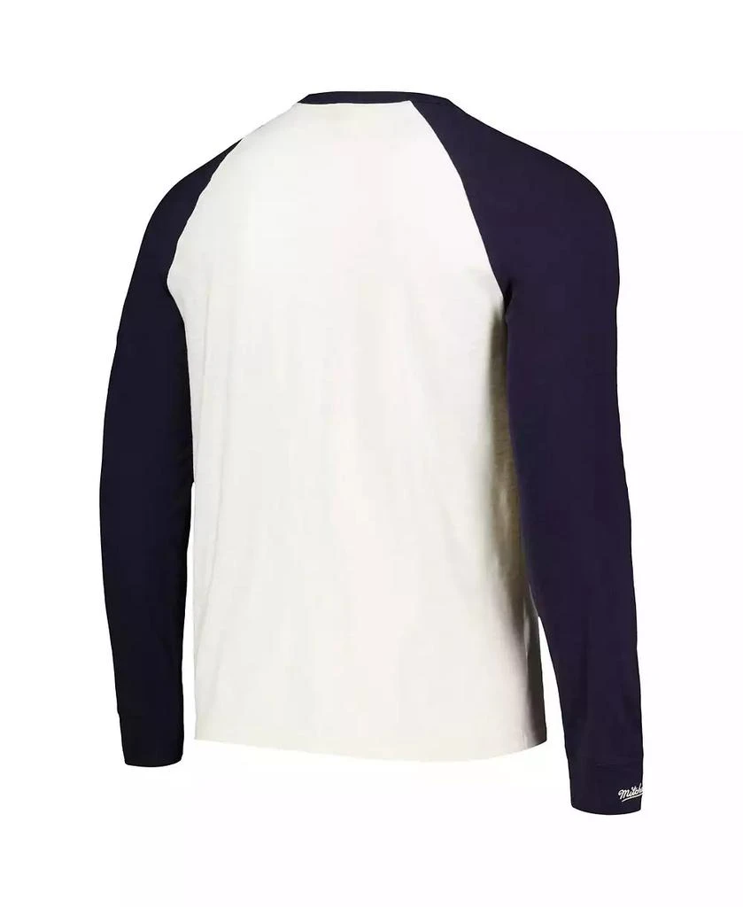 Mitchell & Ness Men's Cream Seattle Kraken Legendary Slub Vintage-Like Raglan Long Sleeve T-shirt 3