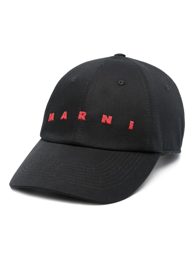 Marni Black Cotton Baseball Cap 1