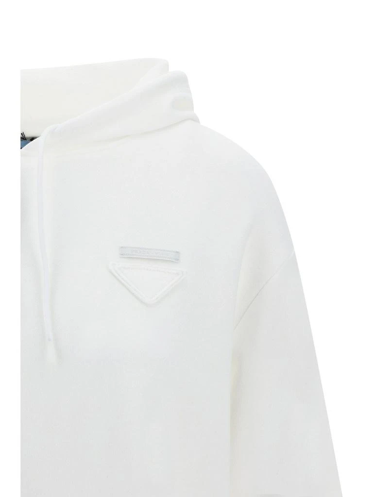 Prada Prada Triangle Logo Drawstring Hoodie 3