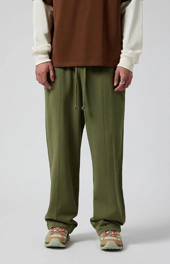 PacSun Olive Wash Baggy Sweatpants 1