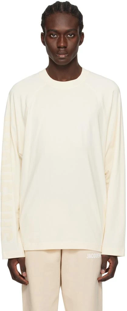 Jacquemus Beige Les Classiques 'Le t-Shirt Typo manches longues' Long Sleeve T-Shirt 1