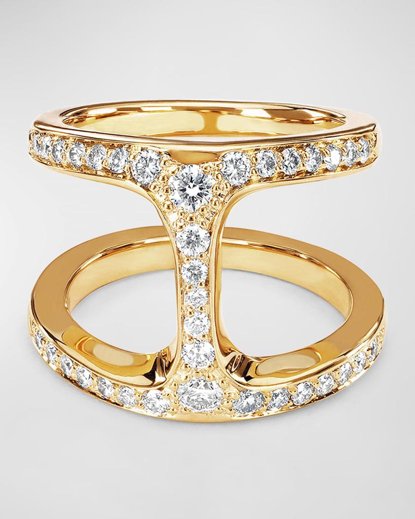 Hoorsenbuhs 18K Yellow Gold Dame Phan Diamond Ring, Size 7