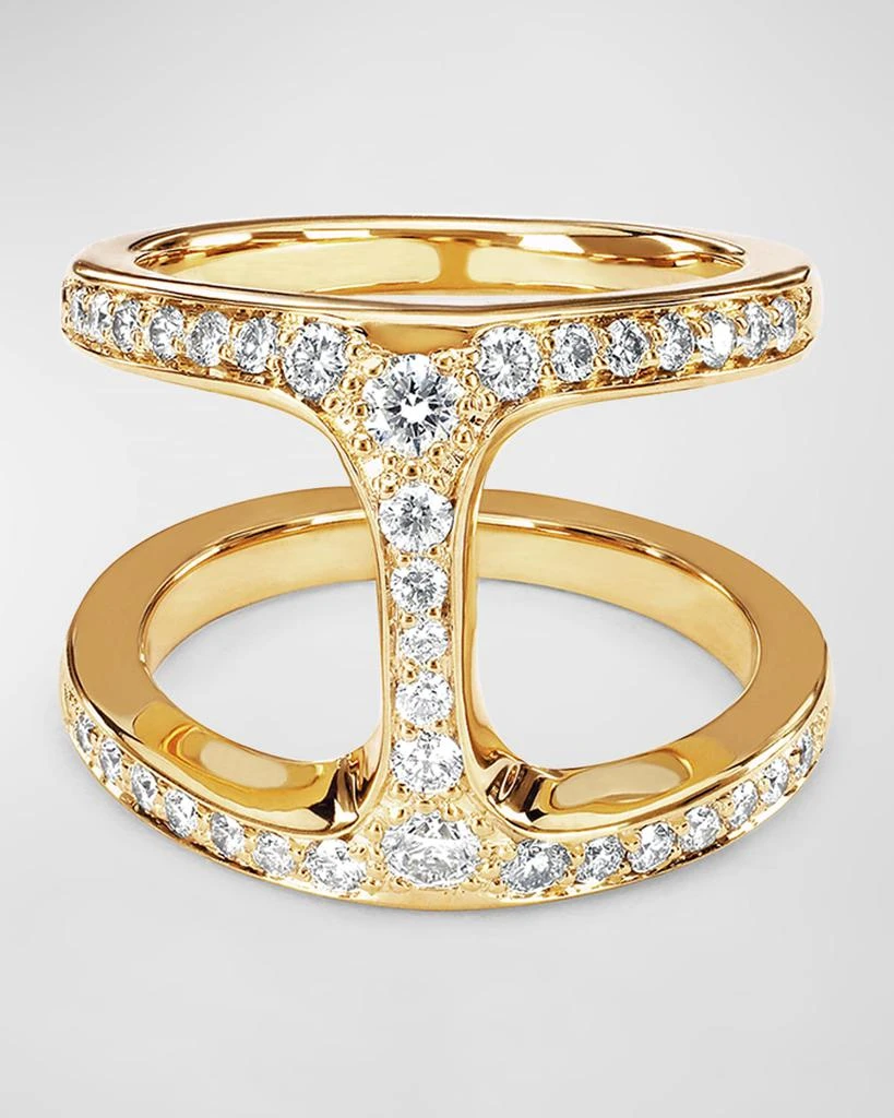 Hoorsenbuhs 18K Yellow Gold Dame Phan Diamond Ring, Size 7 1