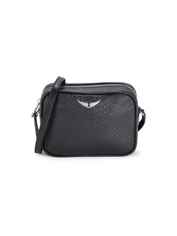 ZADIG & VOLTAIRE XS Lizard Embossed Leather Camera Shoulder Bag 1