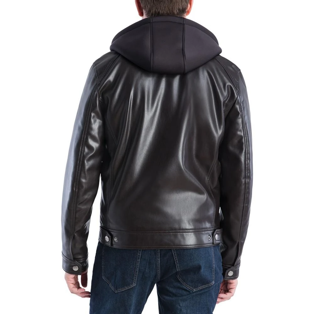 Michael Kors MICHAEL Kors Men's Faux-Leather Hooded Bomber Jacket, Created for Macy's 2