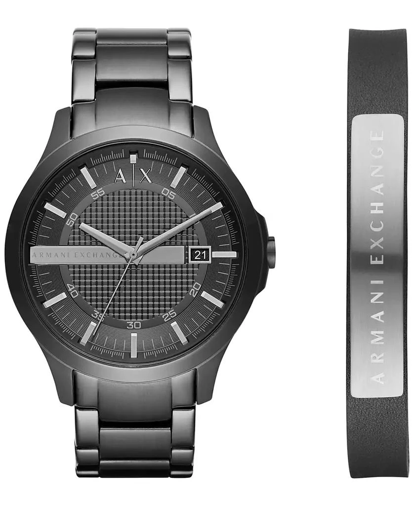 Armani Exchange Men's Black Stainless Steel Bracelet Watch Gift Set 46mm