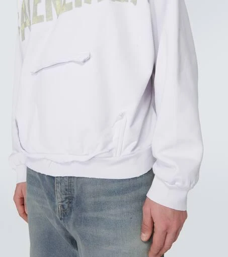 Balenciaga Tape Type Ripped cotton fleece hoodie 6