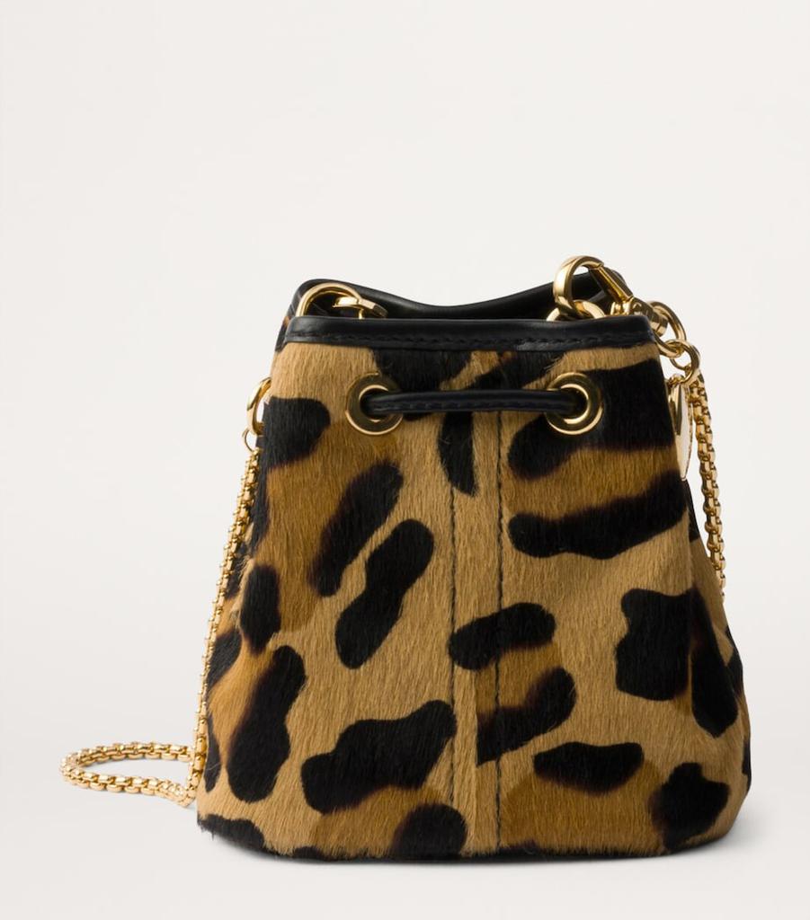 Prada Mini Leather Leopard Cross-Body Pouch - Crossbody Bags