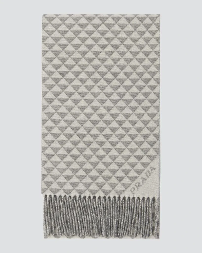 Prada Triangle-Print Wool & Cashmere Scarf 1