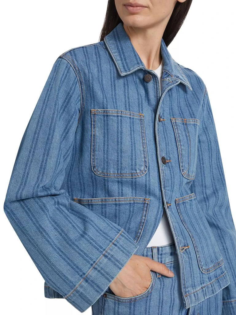 VERONICA BEARD Dahl Striped Denim Jacket 6