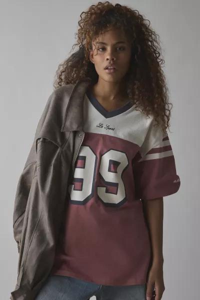 Urban Outfitters 99 Varsity Graphic Oversized V-Neck Jersey Tee
