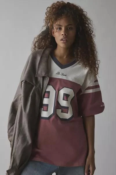Urban Outfitters 99 Varsity Graphic Oversized V-Neck Jersey Tee 1