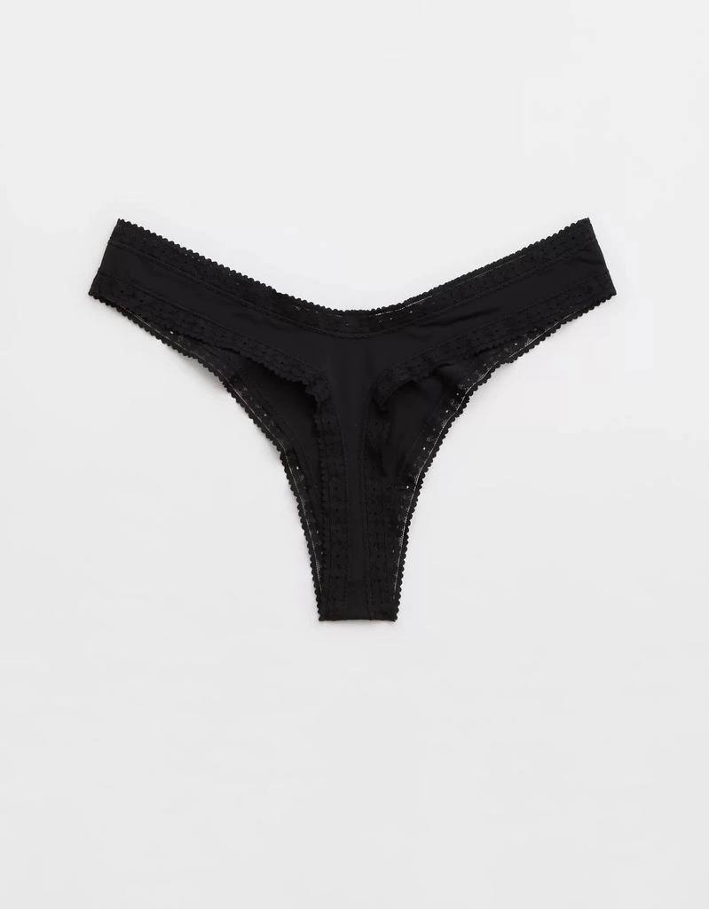 Aerie SMOOTHEZ Microfiber Lace Thong Underwear 2