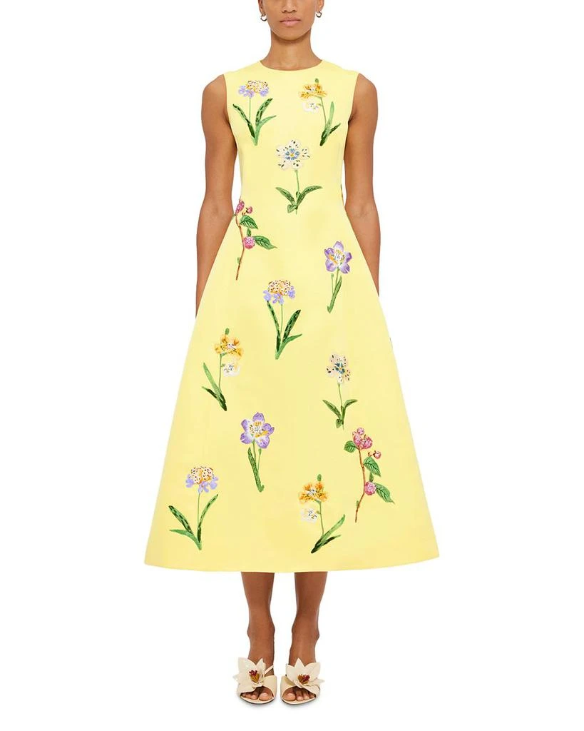 leo lin cleo dress LEO LIN - Cleo Palm Sleeveless Midi Dress