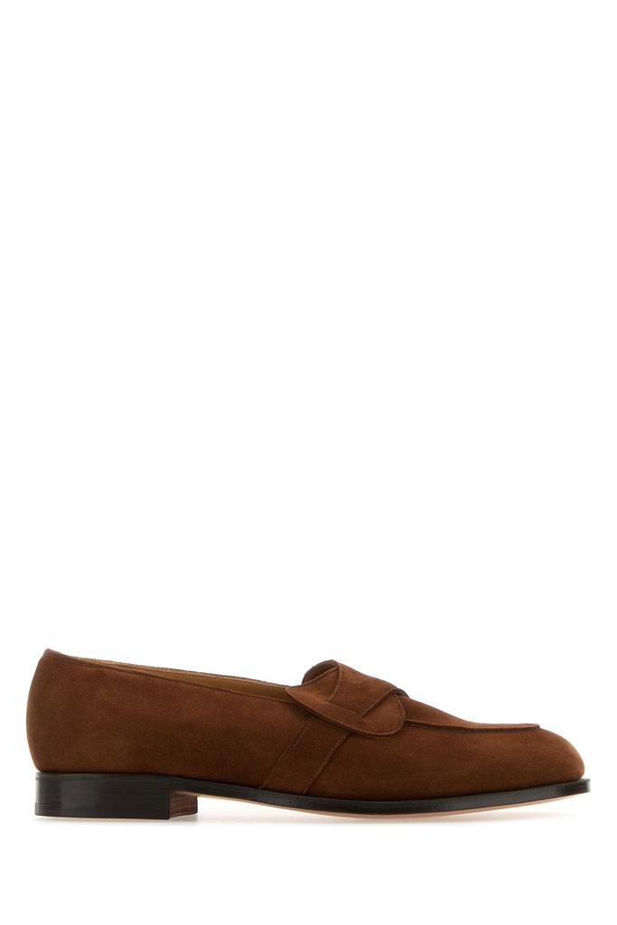 Edward Green Brown suede Lulworth loafers